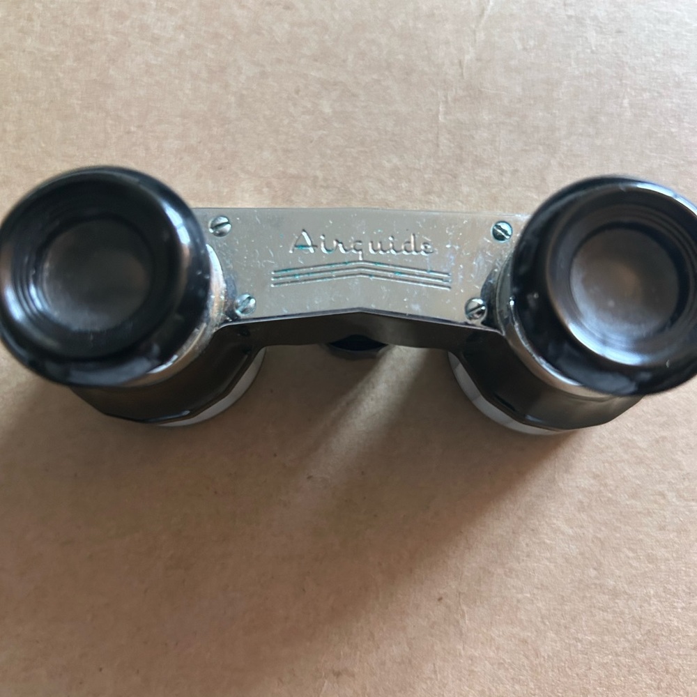 Vintage Black and Silver Compact Binoculars